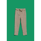 LADIES TROUSERS L-SP-4015 BROWN_OFF WHITE