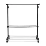 Northix Nastavljivo stojalo za oblačila s koleščki 120x45x160 cm