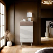 Hanah Home Komoda Milano 5, 60x121x44 cm, Bela
