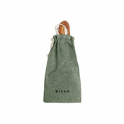 Lanena torba za kruh Linen Couture Bag Green Moss, visina 42 cm