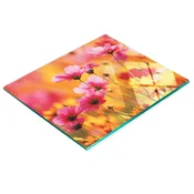 shumee Trpežna in elegantna steklena kuhinjska deska z vzorcem Cosmos Garden 60x52 cm