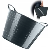 KADAX umivalnik za perilo, okrogel plastični umivalnik, fleksibilna školjka, 26 l, siv, (5000351766)