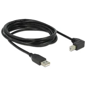Delock USB 2.0 kabel, USB A utikač - USB B 90° utikač, 3 m