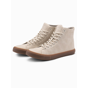 Ombre Mens high-top sneakers shoes with rubber toe - cream
