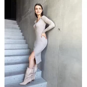 UR/CEO Dark beige slit maxi skirt Leona