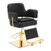Salonska stolica s osloncem za noge - 890 - 1020 mm - 200 kg - crna / zlatna