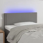 Vidaxl vidaXL Vzglavje postelje z LED diodo temno sivo 80x5x78/88 cm blago