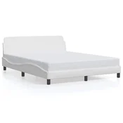 Vidaxl Posteljni okvir Dover bel 160x200 cm umetno usnje