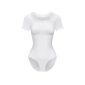 cfab Oblikovanje postave Lace T-Shirt Bodysuit Sculpting Shapewear with slip bela