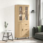 Greatstore Visoka komoda sonoma hrast 69,5x34x180 cm inženirski les