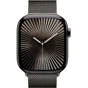Apple Watch Series 10 42mm (GPS + Cellular) Titanium Slate Grey Case with Slate Milanese Loop Sivi