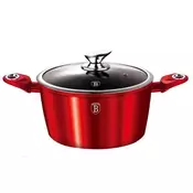 Berlingerhaus Kozarec z marmornato površino in pokrovom 28 cm Burgundija Metallic Line BH-1258