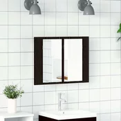 vidaXL vidaXL LED ogledalna omara za kopalnico črna hrast 60x12x45 cm iz inženirskega lesa, (22040488)