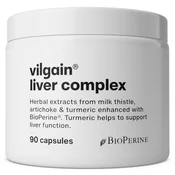 Liver Complex –? podpira zdravje jeter zahvaljujoč izvlečku pegastega badlja, artičoke, kurkume in holina, prehransko dopolnilo