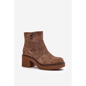 Womens brown Romella zipper boots