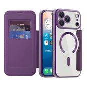 Etui SmartMag Book z Magsafe tehnologijo in RFID denarnico za iPhone 17 Pro - purple