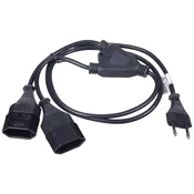 Akyga Akyga tok priključni kabel [1x evropski ženski konektor - 2x evropski moški konektor] 1.20 m črna, (20414149)