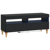 vidaXL LED TV omarica Črna Inženirski les