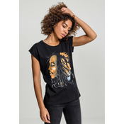 Womens T-shirt Bob Marley Lion Face black