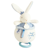Plyšový zajačik s melódiou Bunny Sailor Music Box Perlidoudou Doudou et Compagnie modrý 14 cm v darčekovom balení od 0 mes DC3520
