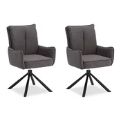 Homestyle4U Jedilniški stol, komplet, 59x93,5x64 cm, antracit