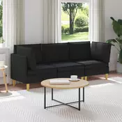 Modularni set sofe sa skladištem 3 pcs Crna Tkanina