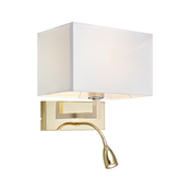 MARKSLOJD 106308 | Savoy-MS Markslojd zidna svjetiljka s prekidacem fleksibilna 1x E27 + 1x LED 485lm mesing, bijelo
