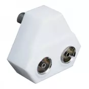Elit+ antenski utikac 9.5mm - 2 uticnice 9.5mm oblika bele boje ( EL7606 )