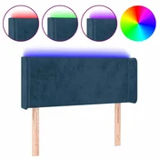 Vidaxl LED posteljno vzglavje temno modro 93x16x78/88 cm žamet