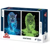 Art puzzle - Puzzle Serija Neon: Modri jaguar - 1 000 kosov