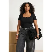 Trendyol Curve Ženska bluza Tbbss26Af00049, Crna