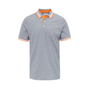 JACK & JONES Majica Paulos, sivkasto plava / mandarina / bijela