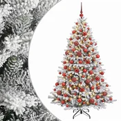 Vidaxl Umetna božična jelka z bučko 240 cm 300 LED Toplo bela
