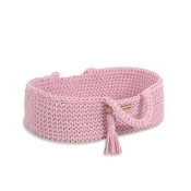 MY SWEET BABY Nosilec za punčke Moses Basket BOHO iz bombaža - roza