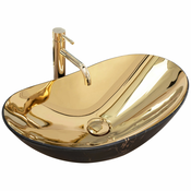 Umivalnik Rea Royal in Gold marble black mat