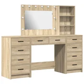 Toaletni stol s ladicama 3 pcs Sonoma hrast Konstruirano drvo