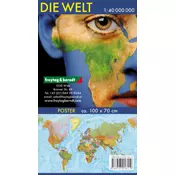 Freytag & Berndt Poster, Wandkarte: Die Welt, deutsch, 1:40.000.000, Plano in Rolle