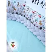 Bubamara037 Pletenica za krevetac, Trostruka, 360cm, Svetlosiva
