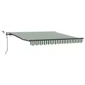 Tkanina za tende Zelena i bijela 350 x 250 cm Poliester