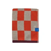 Oranžno-bež frotirna brisača iz organskega bombaža 50x90 cm Retro – Mette Ditmer Denmark