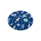 RugsX BAMBINO 61580 krog pralna preproga Vesolje, raketa za otroke protizdrsna - mornarsko modra/oranžna cercle 120 cm, (5000359085)