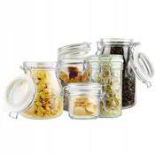 shumee Komplet hermetičnih kozarcev s tesnilom, 5 kosov: 1100 ml, 750 ml, 790 ml, 500 ml, 200 ml