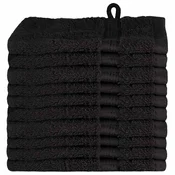 Vidaxl Gostinska brisača SOLUND 10 kos Črna 15 x 21 cm 550 gsm