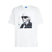 KARL LAGERFELD JEANS Majica KLJ X Pietro Terzini svetlo modra / črna / bela