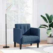 vidaXL Kavč z nasloni za roke moder 53 cm blago