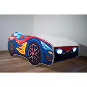 Deciji krevet 160x80cm (Trkacki auto) RED BLUE CAR - LED