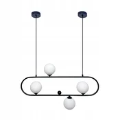 DE STROPNA VISEČA SVETILKA LESTENCI BALLS črna MODERN Led 4*G9 mlečna
