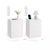 Songmics Nočna omarica 3 predali 35x40x59 cm bela