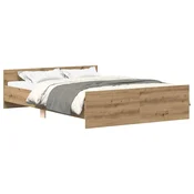 Vidaxl Posteljni okvir brez vzmetnice artisian hrast 120x190 cm