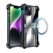 shumee Ovitek za iPhone 14 IBIZU DropGuard Ultra z MagSafe, črno mesto, nebotičniki